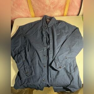 Hollister navy muscle fit Epic Flex Stretch button up